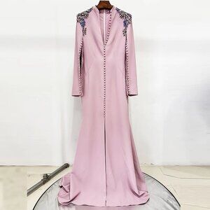 Plus Size Long Embelished Evening Dress